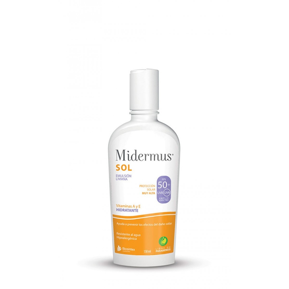 MIDERMUS PROTECTOR SOLAR ADULTOS 150 ML FACTOR 50 + CREMA DE ORDEÑE 7GR DE REGALO
